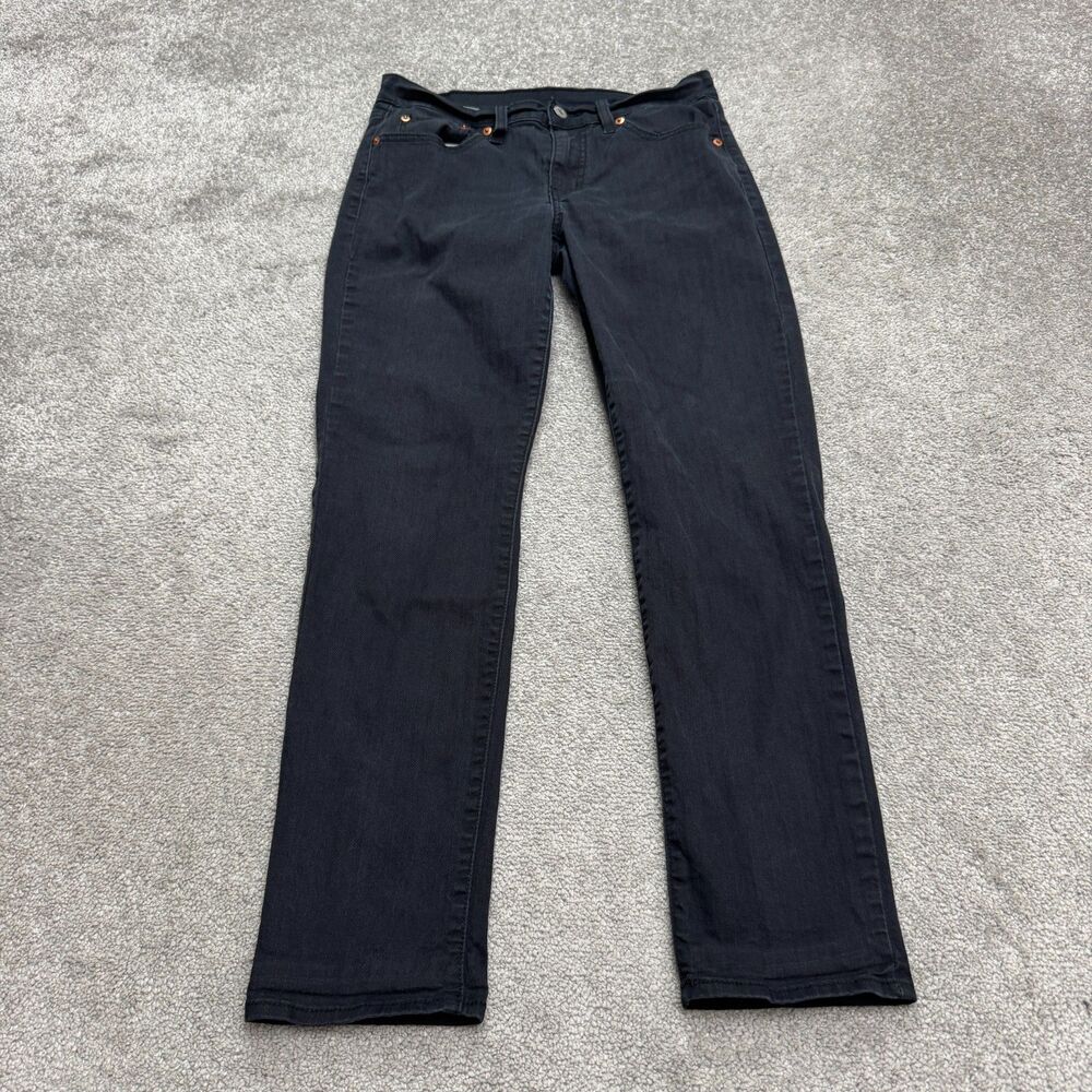 Levi's Slim Skinny Denim Jeans Womens 27x30 Black Mid Rise Cotton Stretch Dark